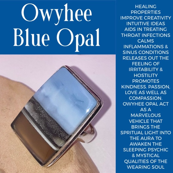 Natural Gemstone Handmade Ring Set Size 6-7 - Picture 4 of 5